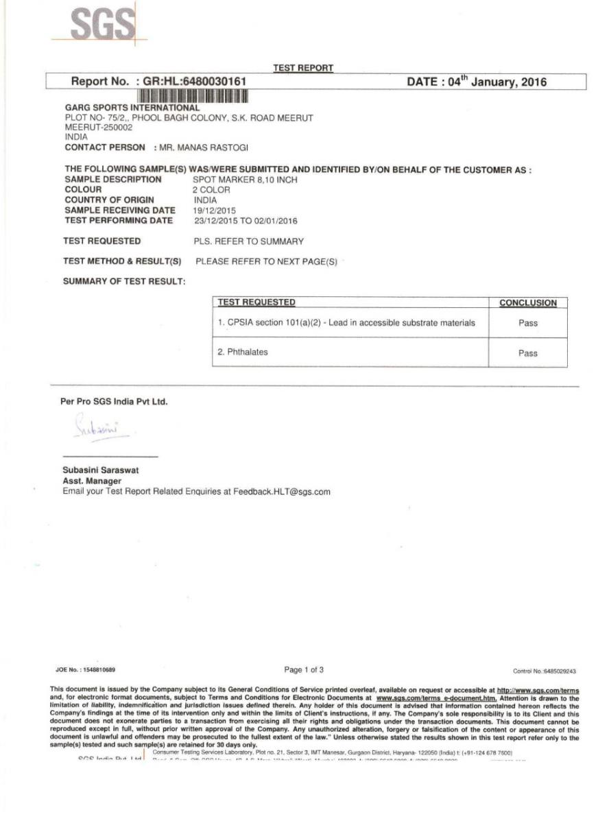 GSI:: Product Certificates