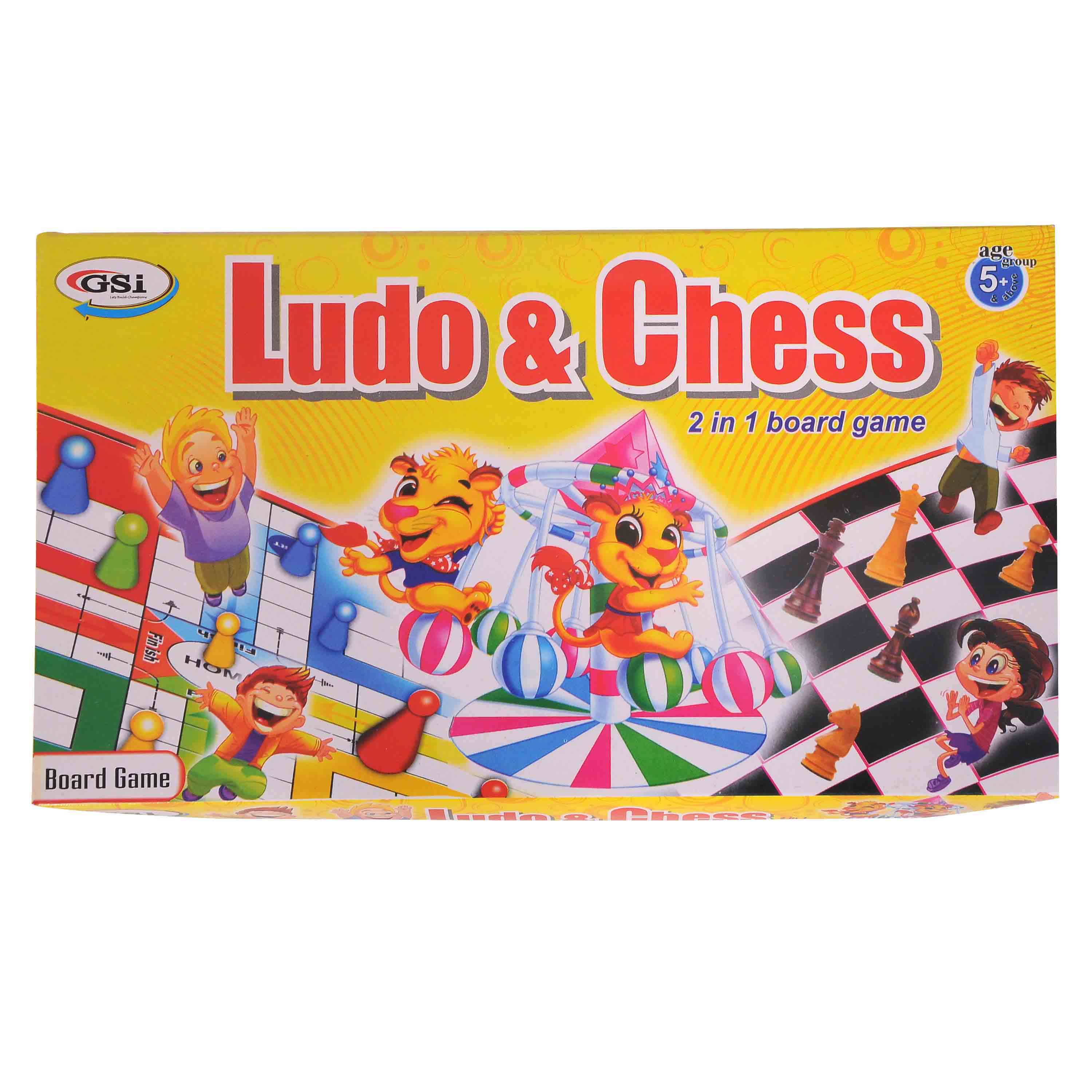 2-in-1 Ludo and Chess Board Game
